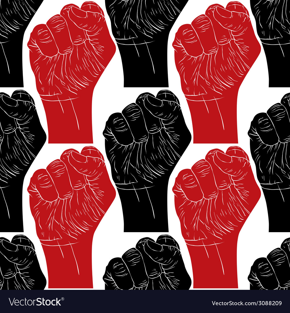 Clenched fists seamless pattern background