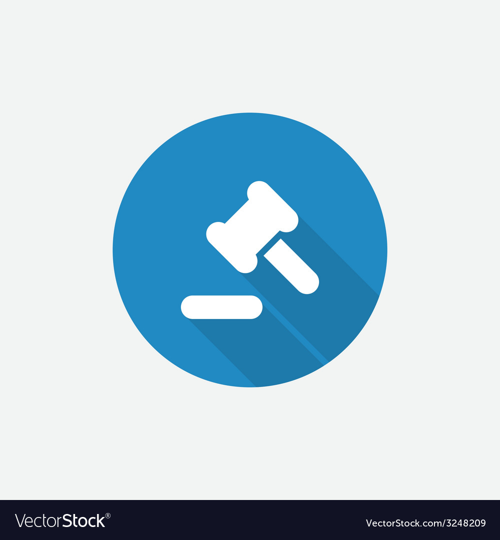 Court law flat blue simple icon with long shadow