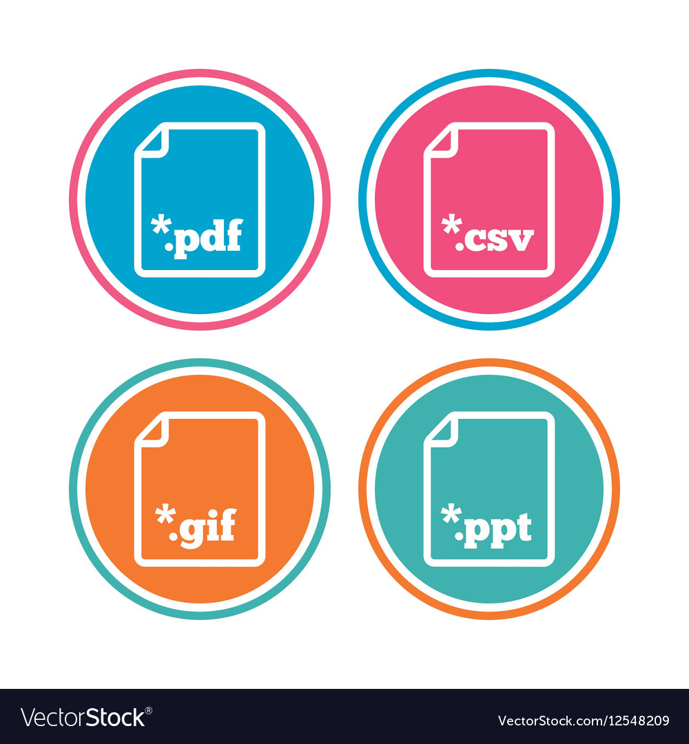Document signs file extensions symbols