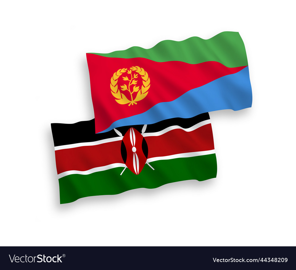 Flags of eritrea and kenya on a white background