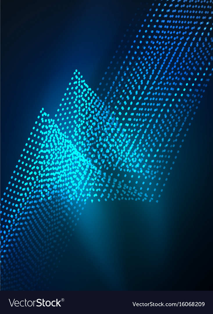 Glowing wave created with particles on dark color