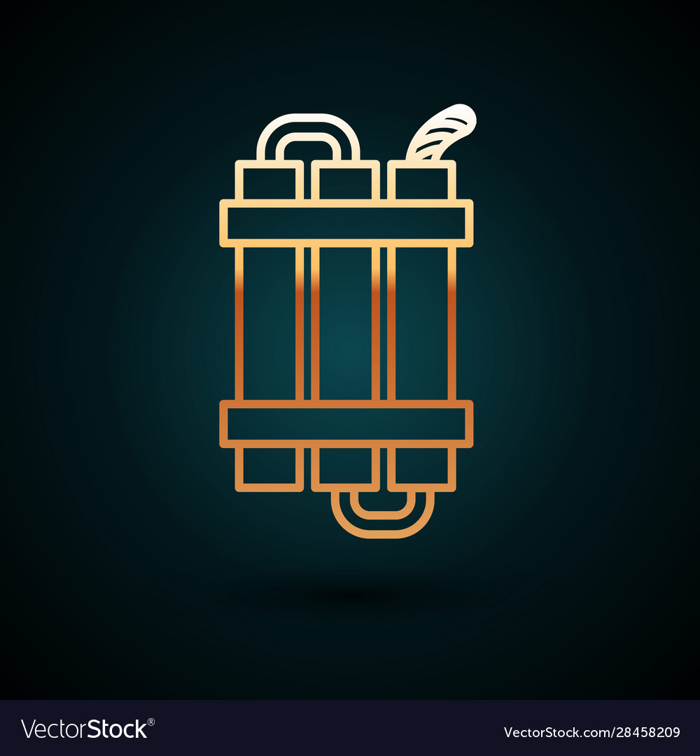 Gold Line Detonate Dynamite Bomb Stick And Timer Vector Image Gold Line Detonate Dynamite Bomb Stick And Timer Vector Image