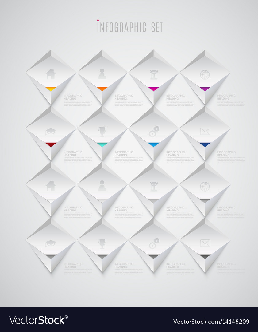 Infographic template with set of colorful icons