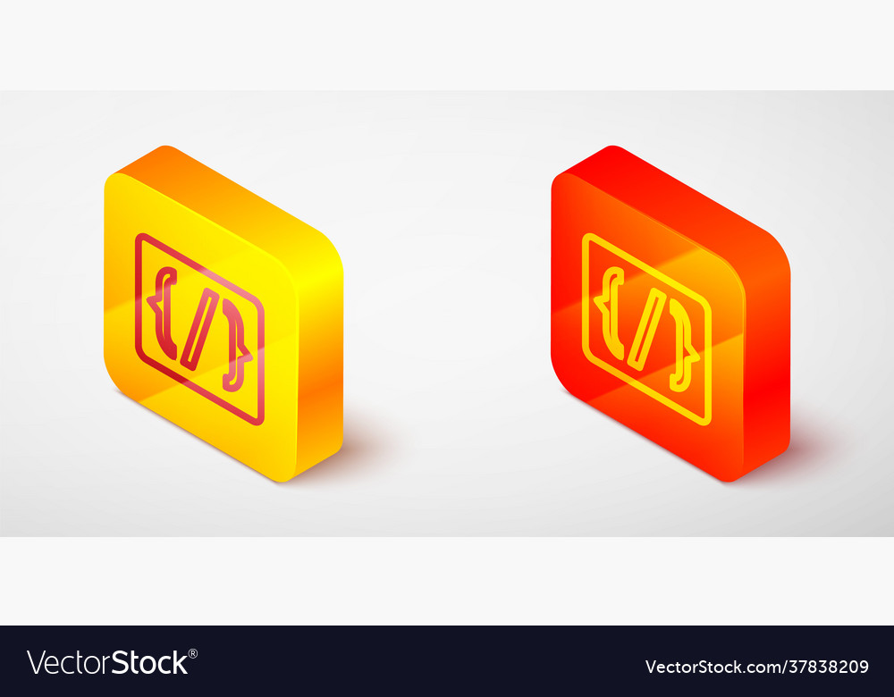 Isometrische Zeilenprogrammierungssprache Syntax-Symbol vector image Isometrische Zeilenprogrammierungssprache Syntax-Symbol