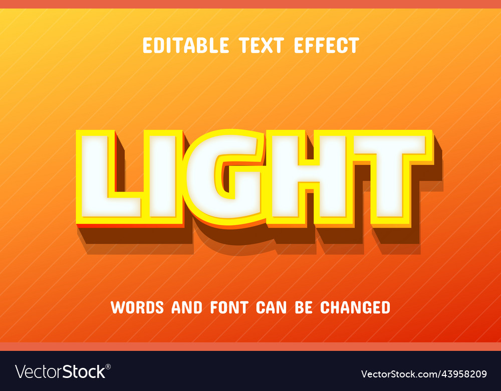 Light 3d text effect Vector Image Light 3d text effect