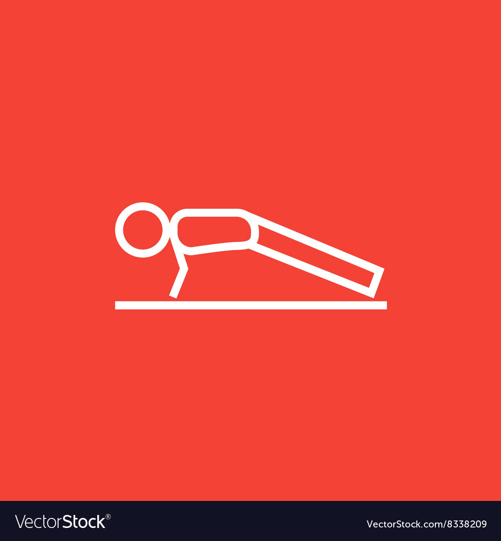 Man making push ups line icon