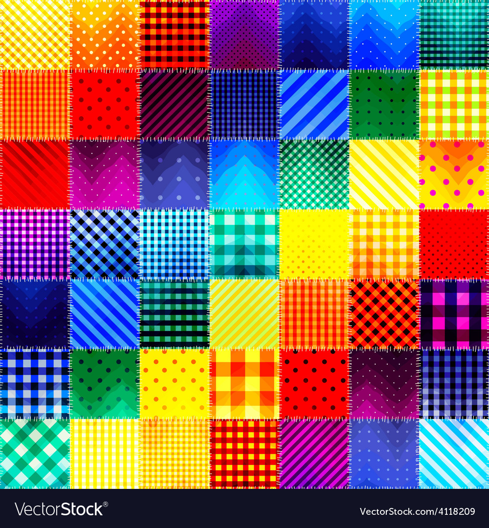Rainbow Patchwork Seamless Pattern