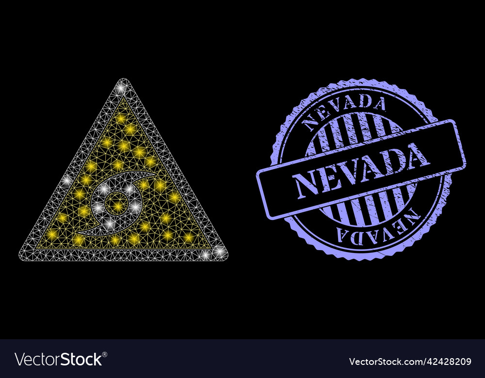 Scratched nevada badge and constellation net