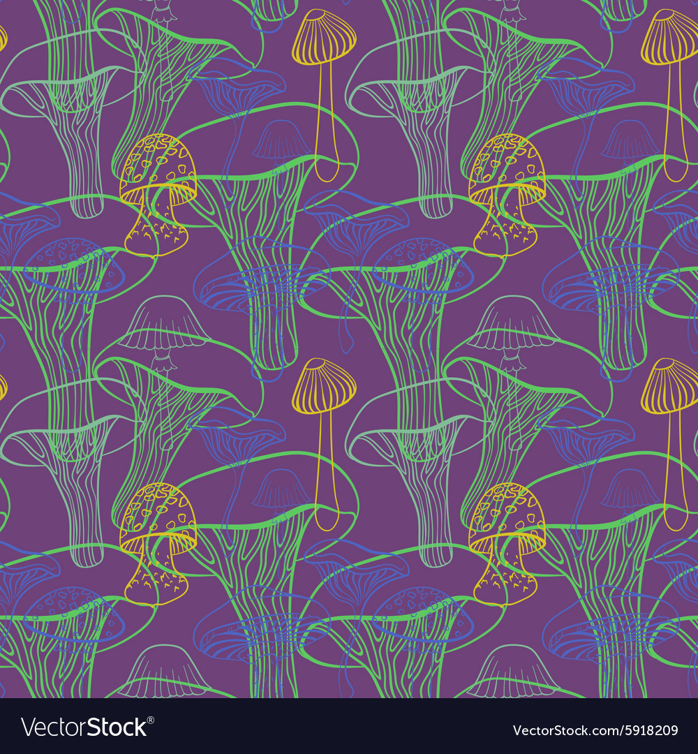 Seamless pattern with different hand drawn