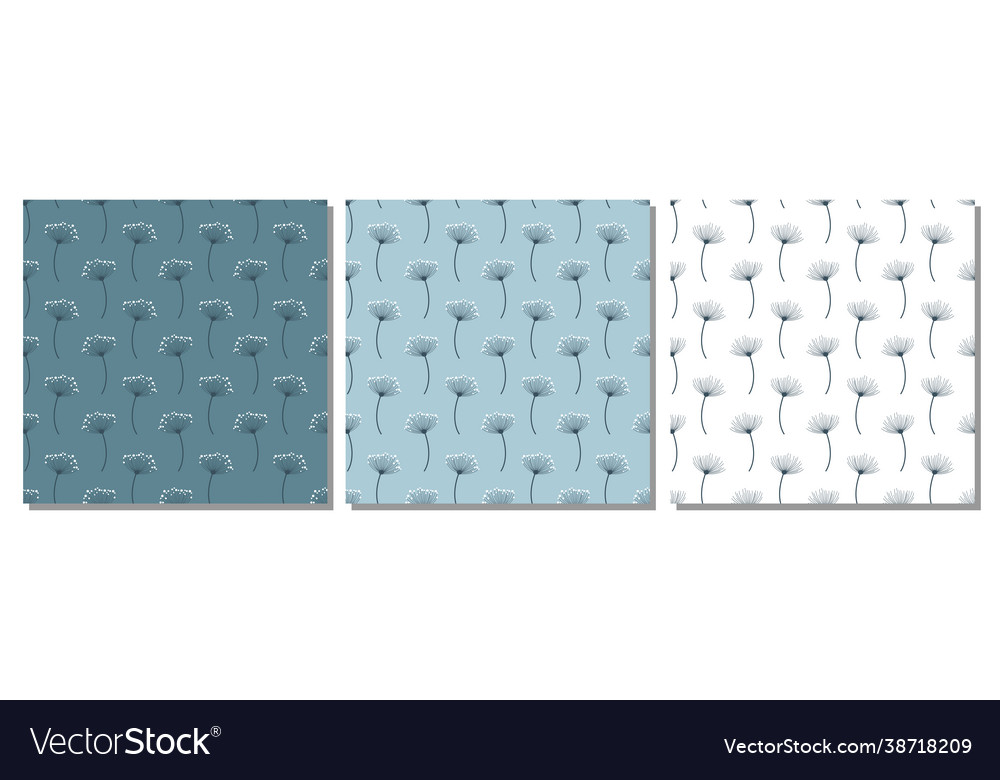 Set seamless patterns dill vector image Set seamless patterns dill