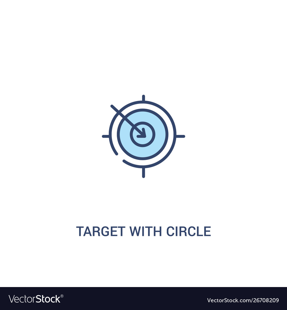 Target with circle concept 2 colored icon simple vector image Target with circle concept 2 colored icon simple