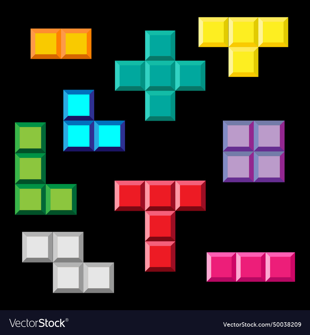 Tetris Game Pack Royalty Free Vector Image Vectorstock