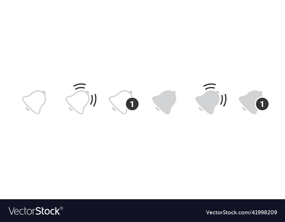Tilted notification bells incoming inbox message vector image Tilted notification bells incoming inbox message