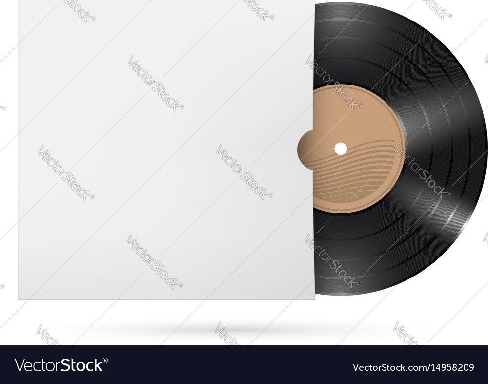 Vinyl records on white background for creative Vector Image