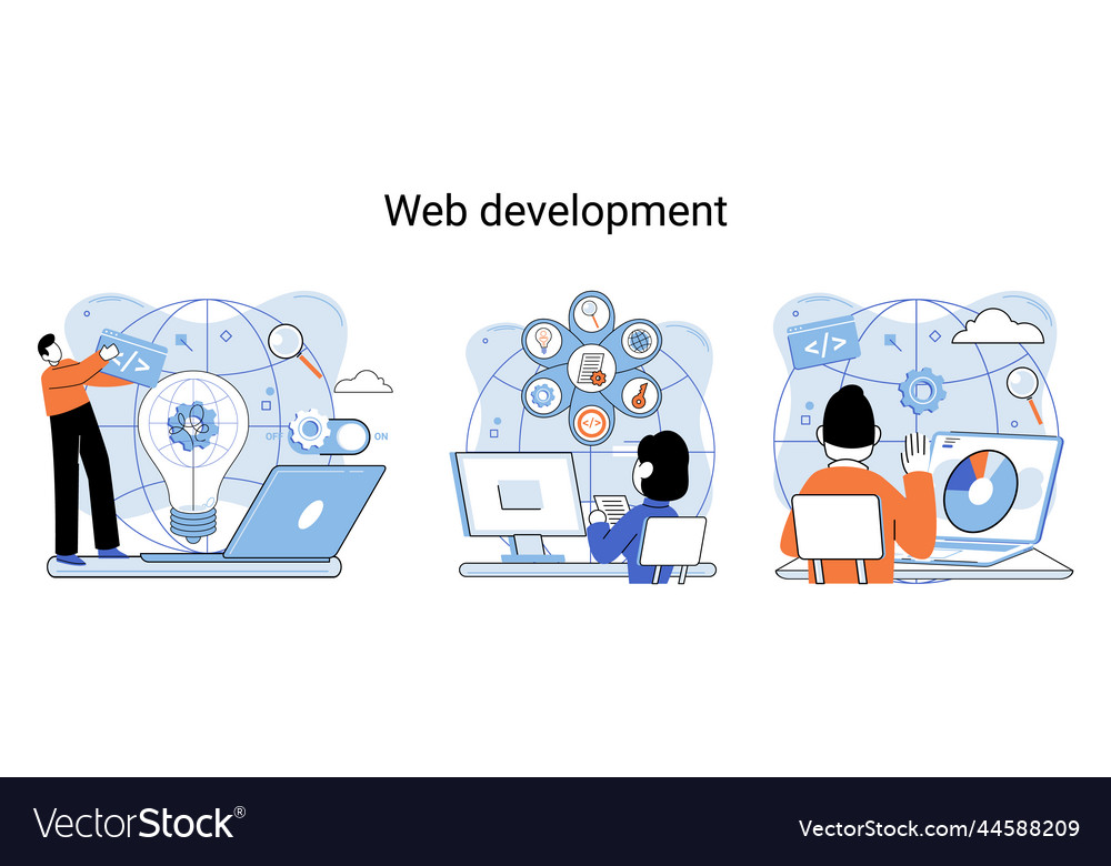 Erstellung von Webentwicklungen und Programmierung vector image Erstellung von Webentwicklungen und Programmierung