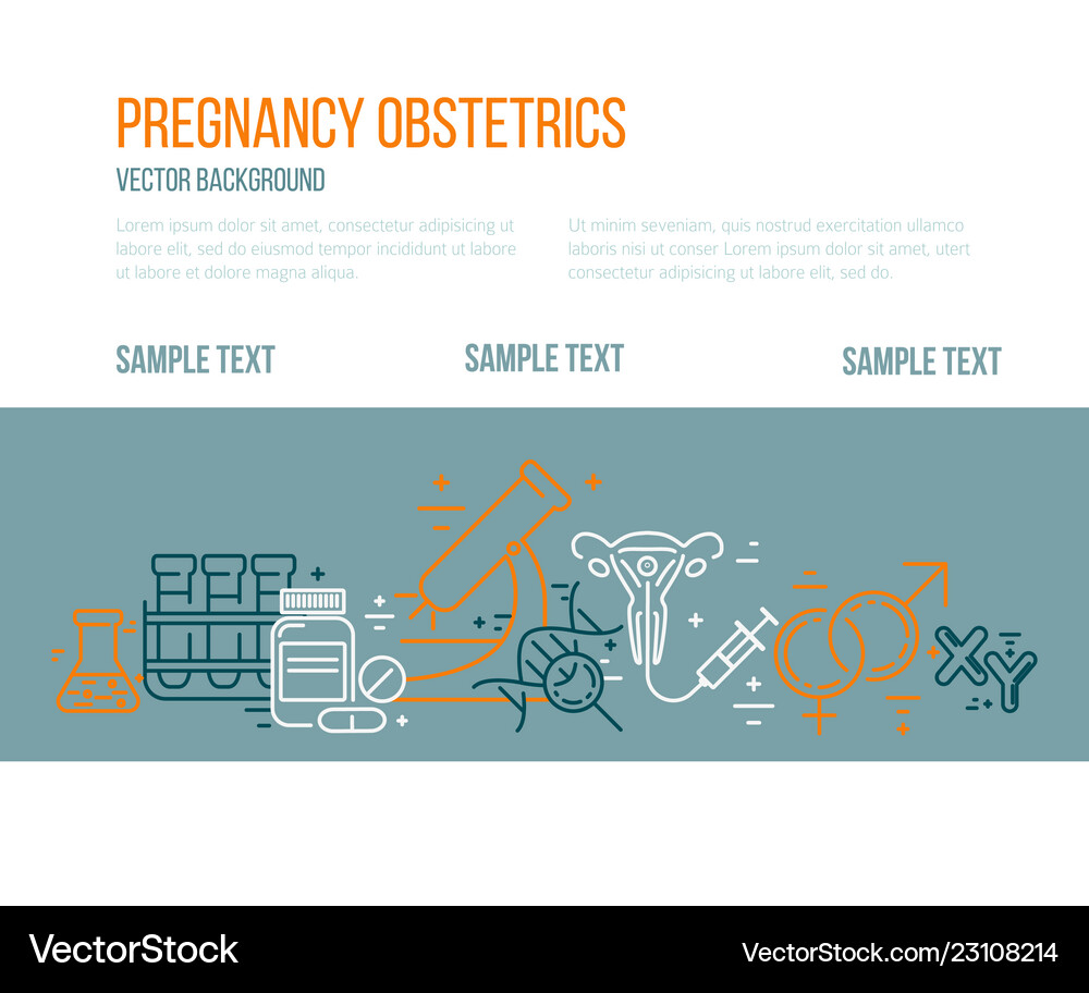 Banner Template With Research Symbols Including Vector Image