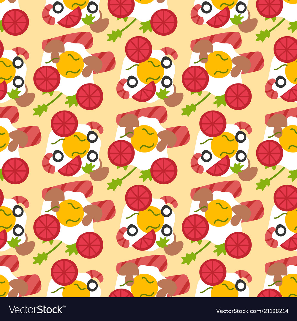 Breakfast toast seamless pattern background slices vector image Breakfast toast seamless pattern background slices