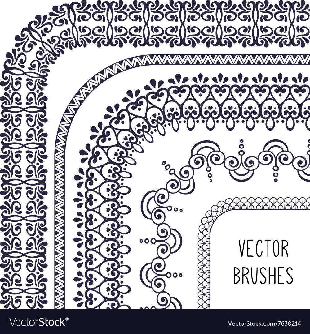 Ethnic brush collection Royalty Free Vector Image