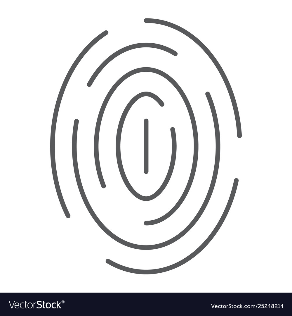 Fingerprint thin line icon scan and thumbprint vector image Fingerprint thin line icon scan and thumbprint