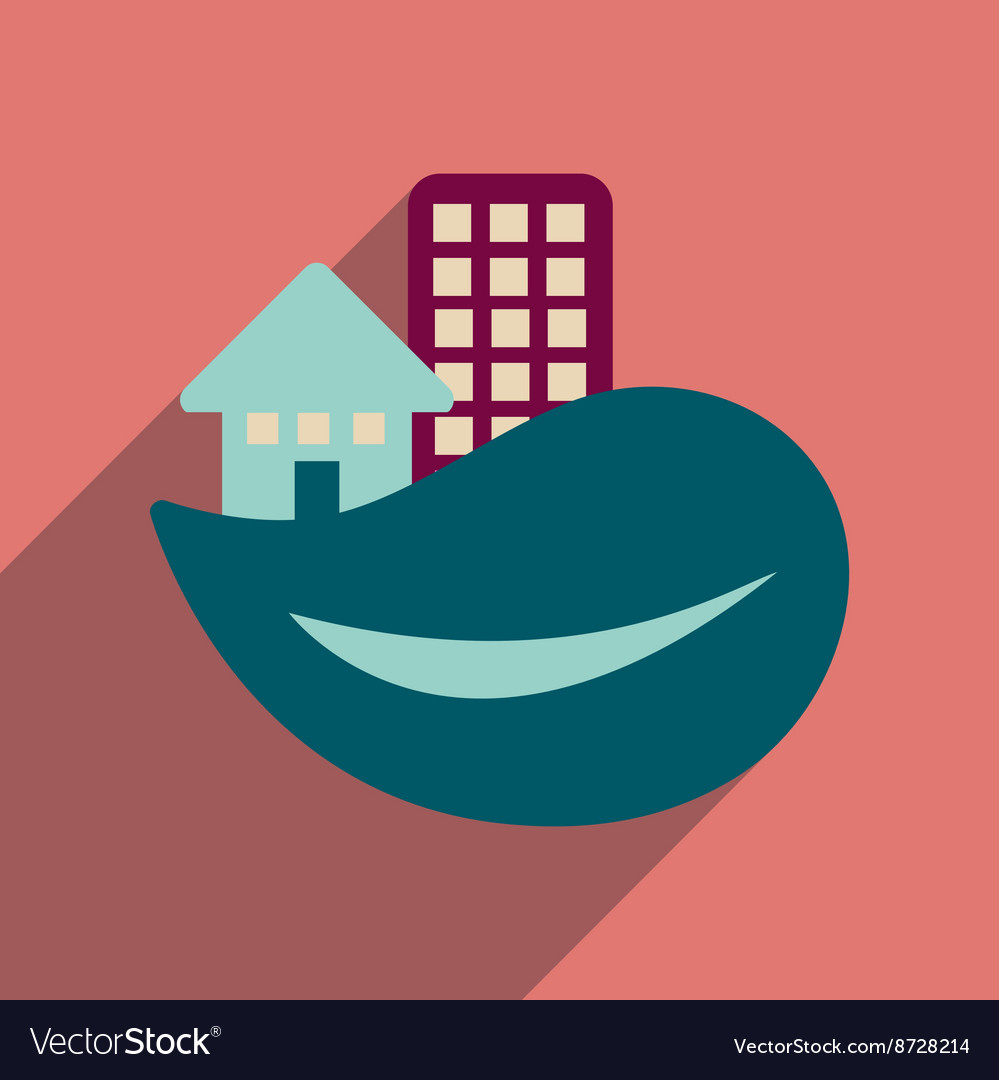 Flat web icon with long shadow