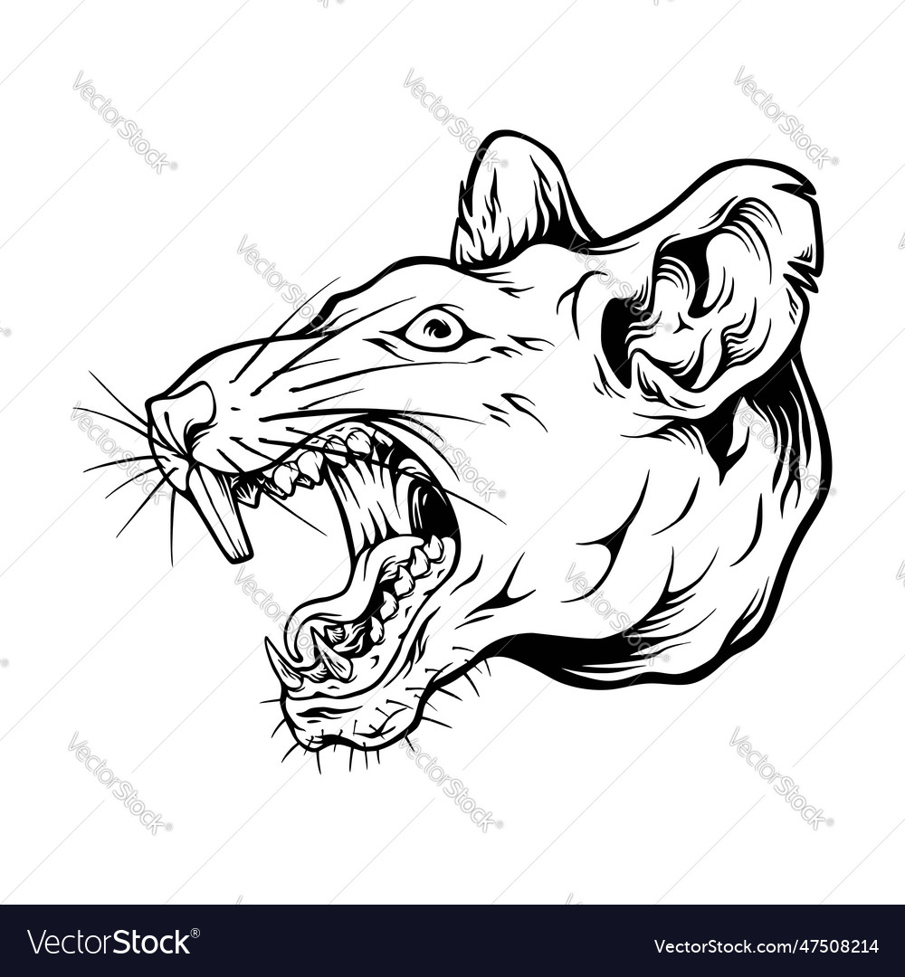 Fury unleashed angry rat monster outline Vector Image
