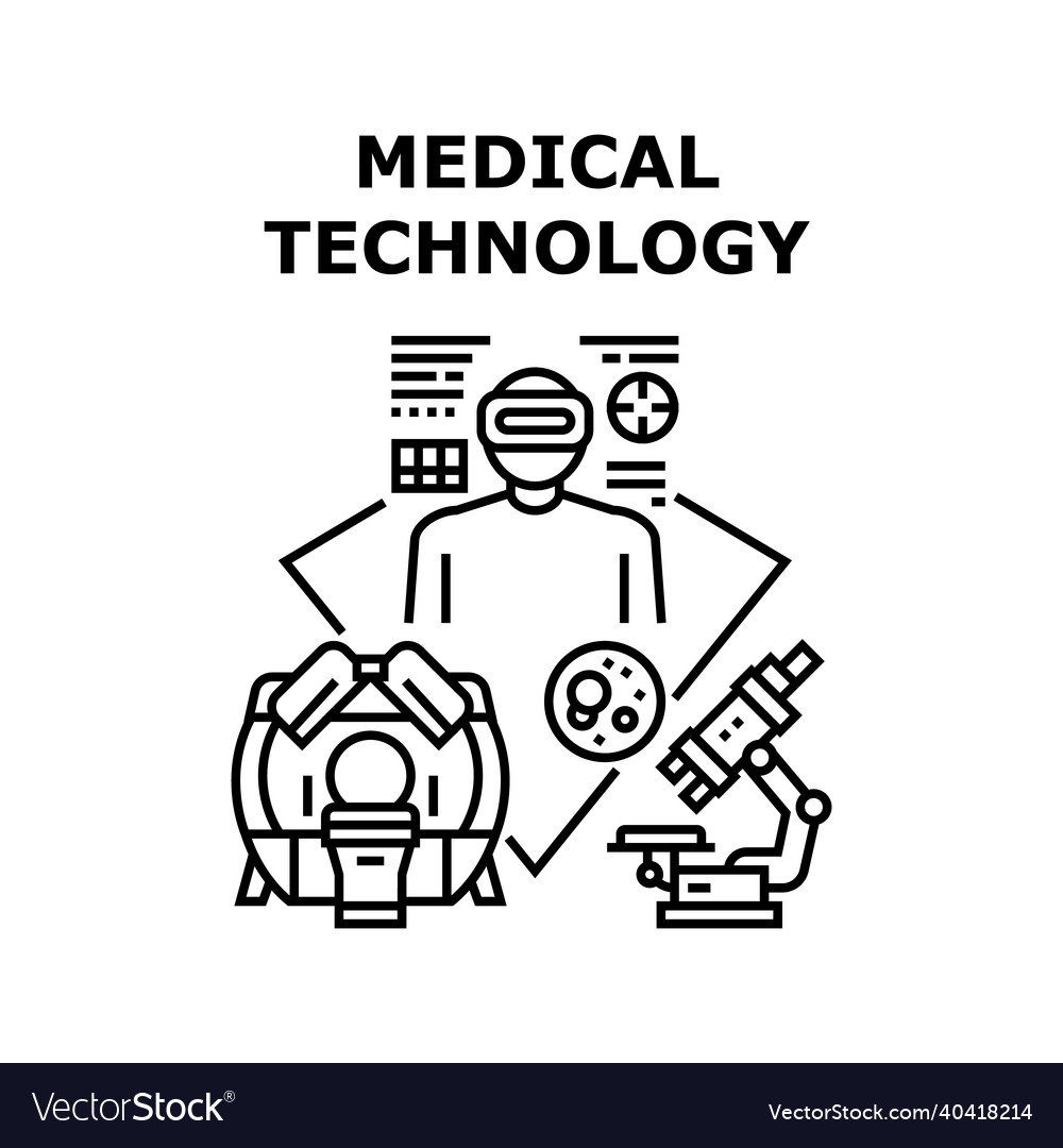 Medical technology concept black Royalty Free Vector Image