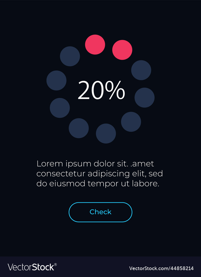 Progress round diagram ui element template Vector Image Progress round diagram ui element template