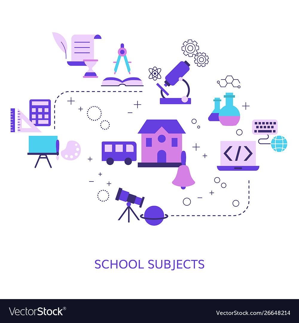 School subjects design concept Royalty Free Vector Image