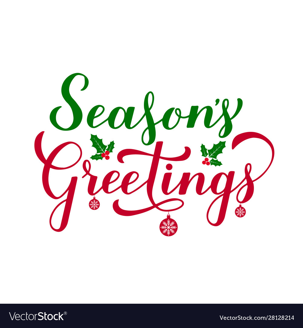 Season s greetings calligraphy hand lettering