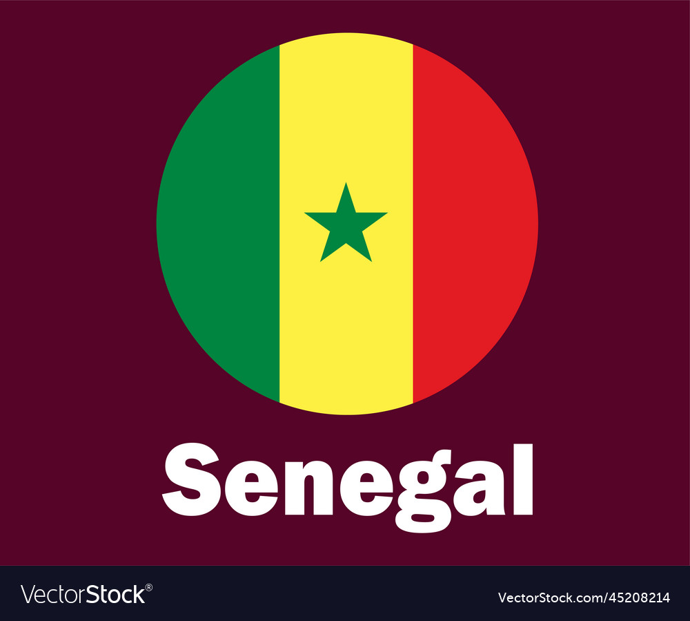 Senegal flag with names symbol design africa Vector Image