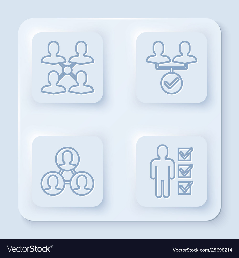 Set line project team base Vector Image Set line project team base