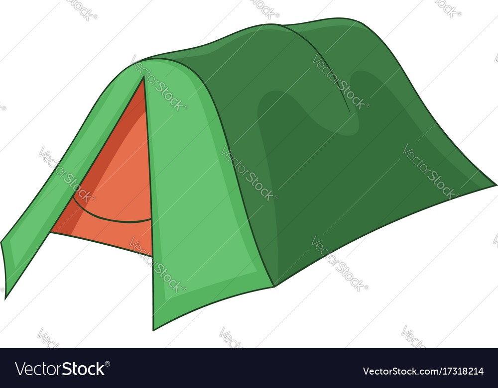 Small tent icon cartoon style Royalty Free Vector Image