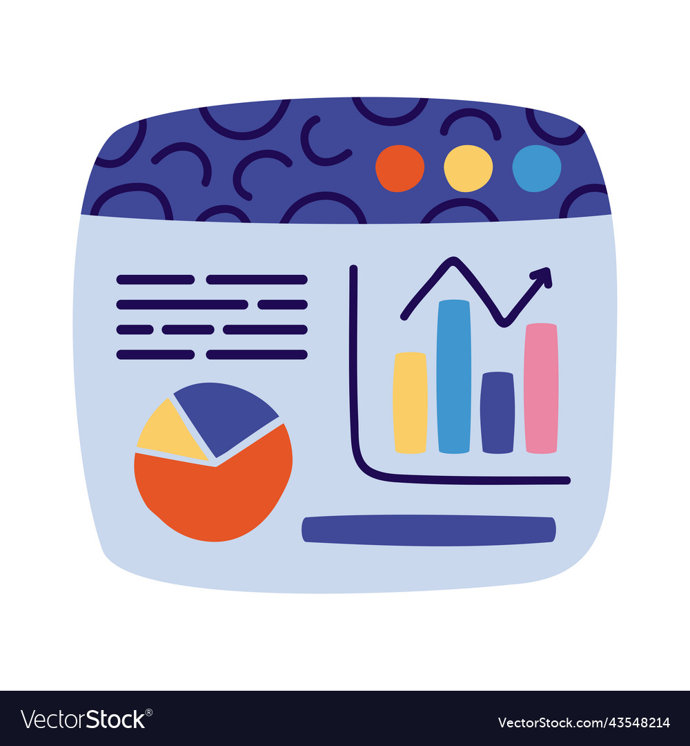 Statistics infographic in webpage Royalty Free Vector Image