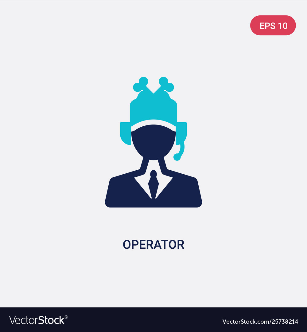 Two color operator icon from fast food concept