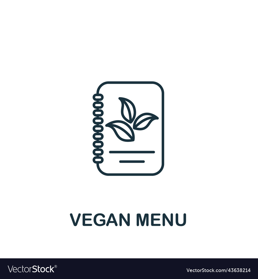 Vegan menu icon line simple for templates