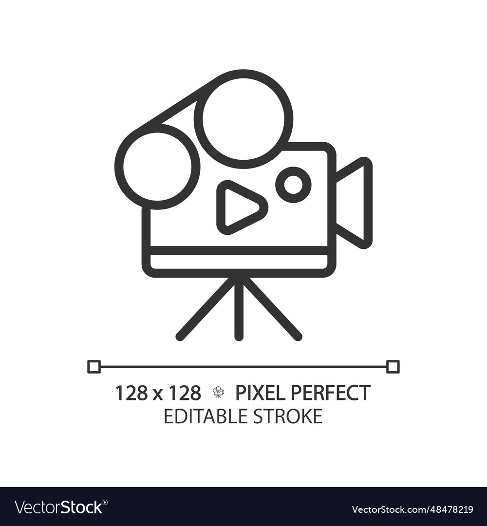 2d customizable thin linear black video camera vector image 2d customizable thin linear black video camera