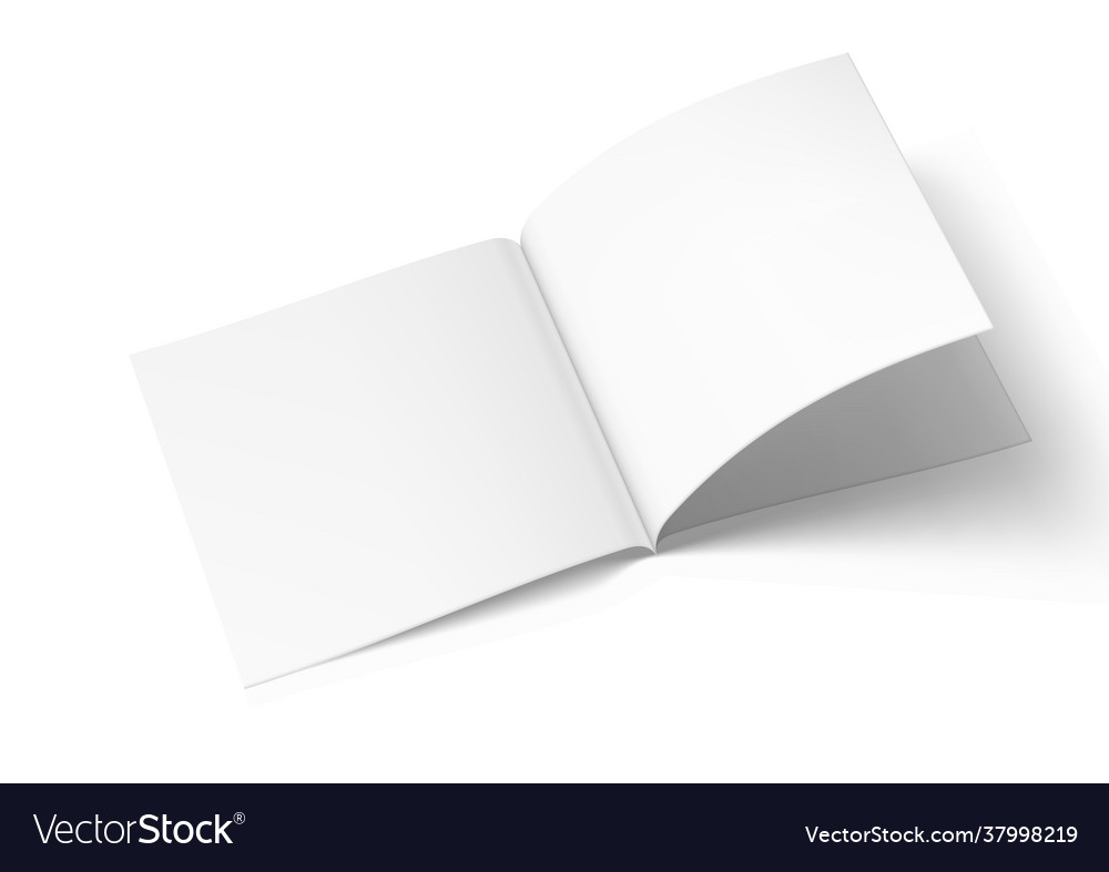 3d white a4 landscape magazine or brochure Vector Image