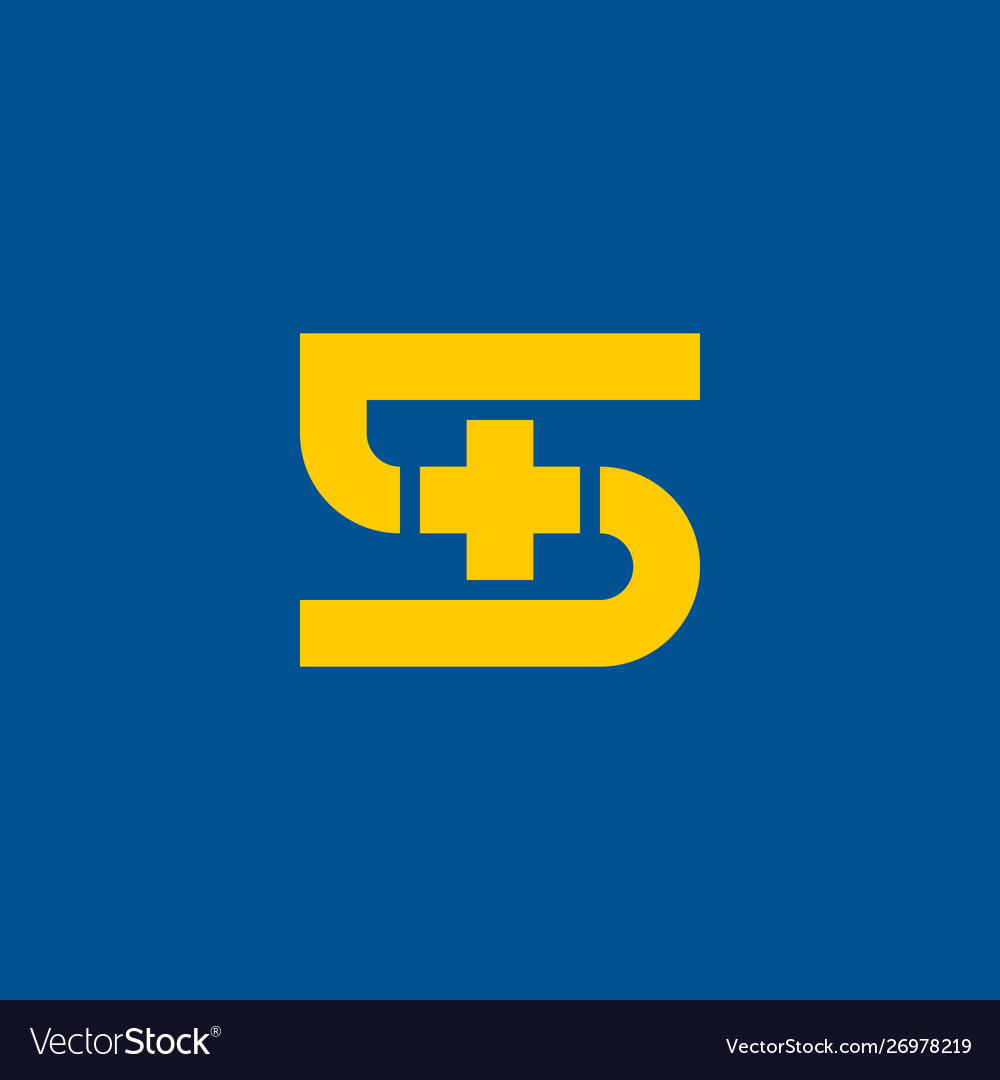 5 and symbol plusl logo five plus design Vector Image