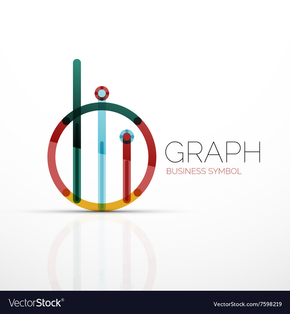 Abstract logo idea linear chart or graph