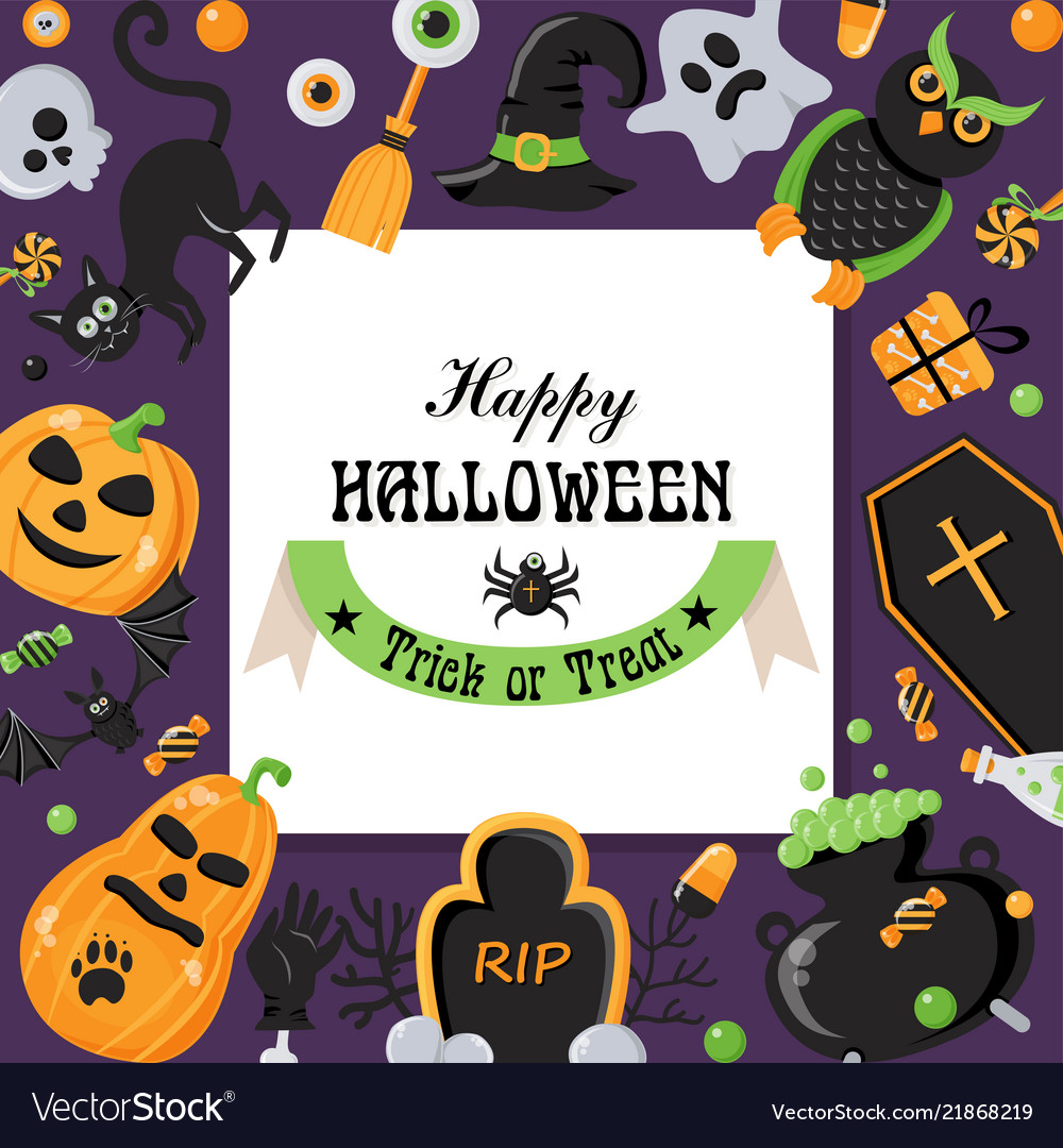 Background for halloween party with objects Vector Image Background for halloween party with objects