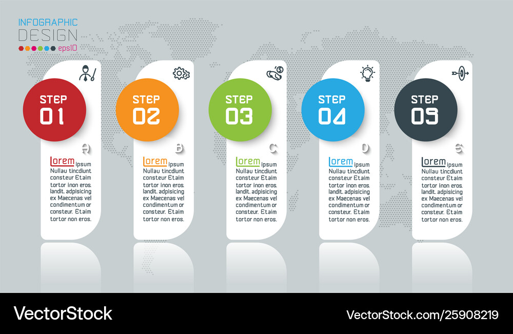 Business infographic with 5 steps Royalty Free Vector Image