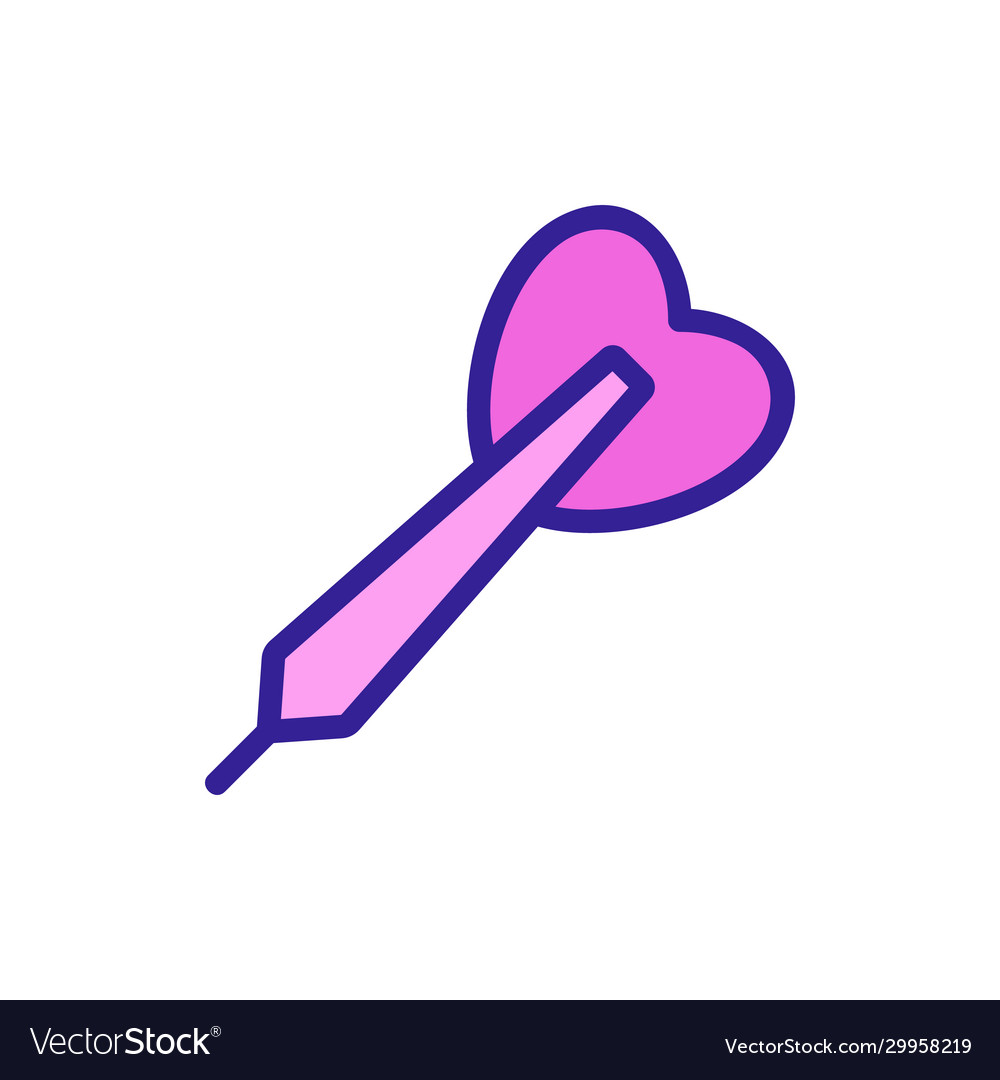 Dart icon isolated contour symbol