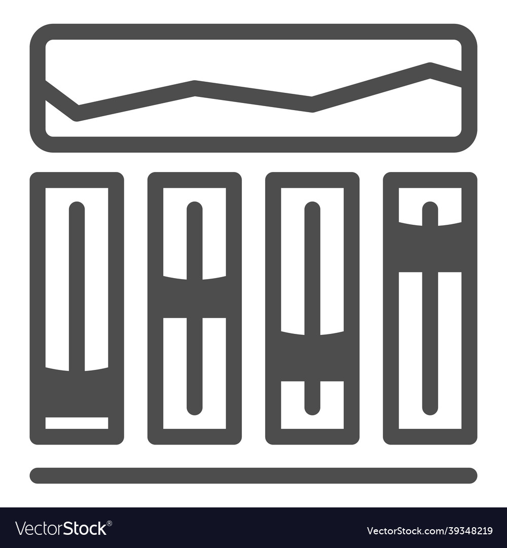 Equalizer sound levels solid icon design vector image Equalizer sound levels solid icon design
