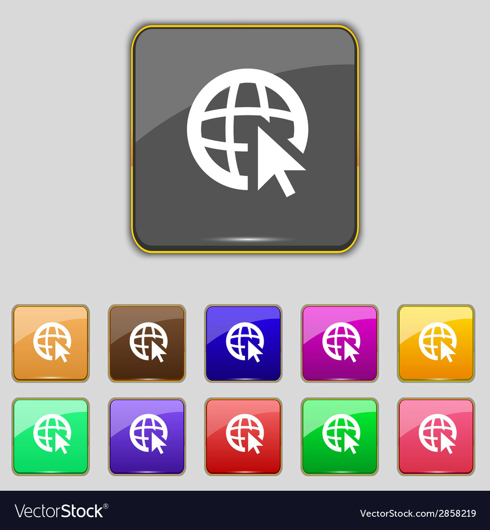 Internet sign icon world wide web symbol cursor