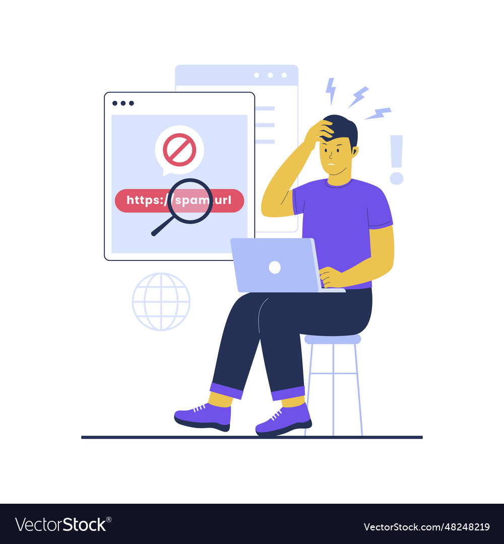 No url found concept vector image No url found concept