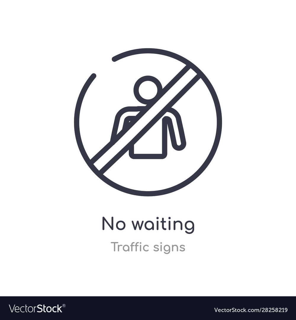 No waiting outline icon isolated line from