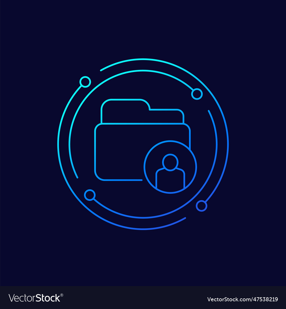 Personal data folder icon linear design