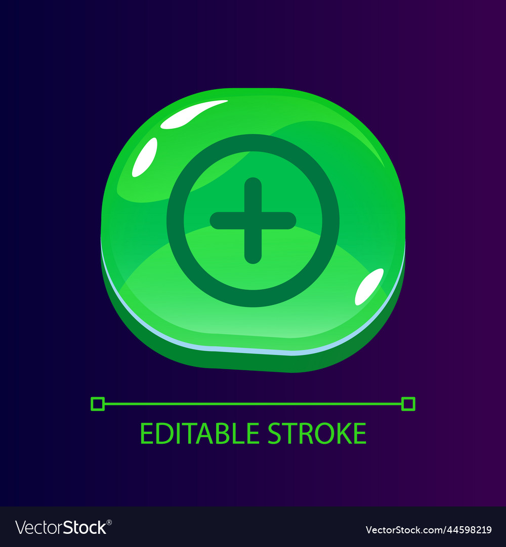 Plus sign glossy ui button with linear icon