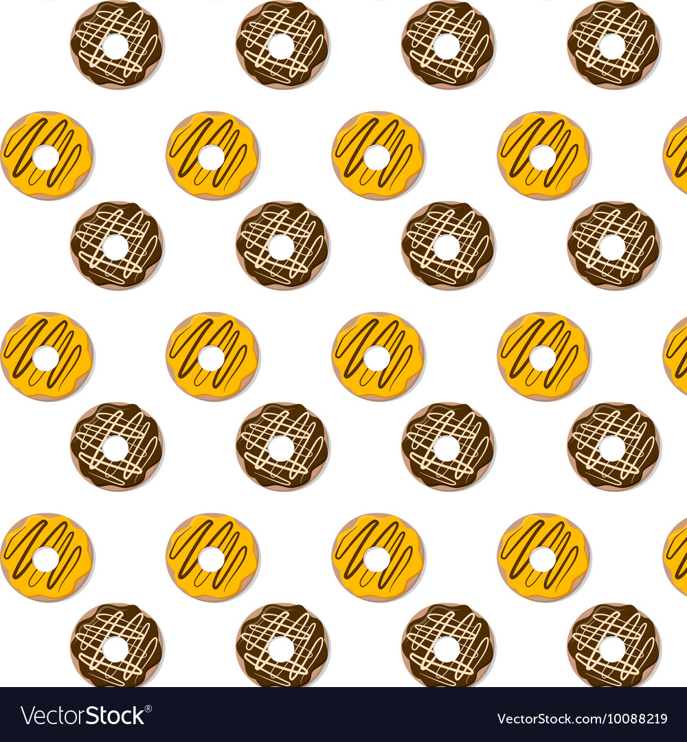Seamless pattern of donuts