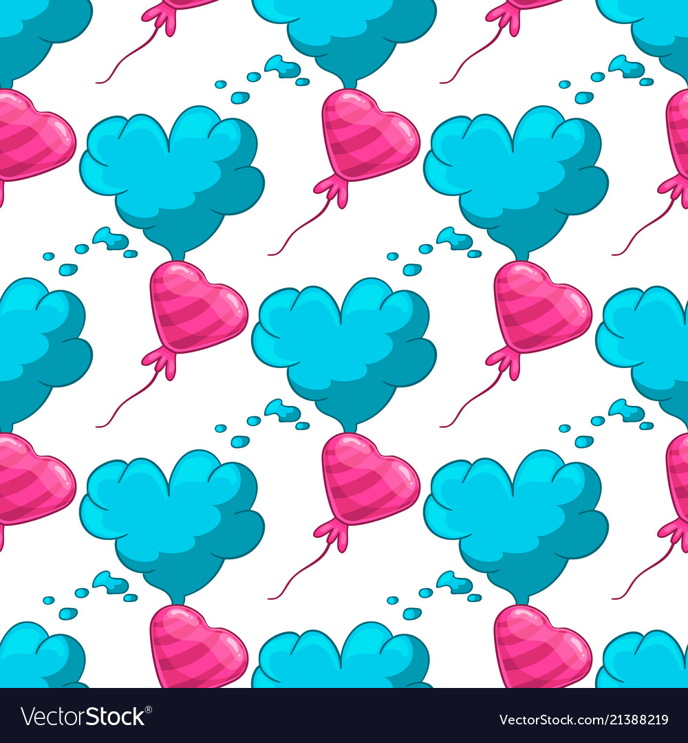 Seamless pattern with cloud and balloon vector image Seamless pattern with cloud and balloon